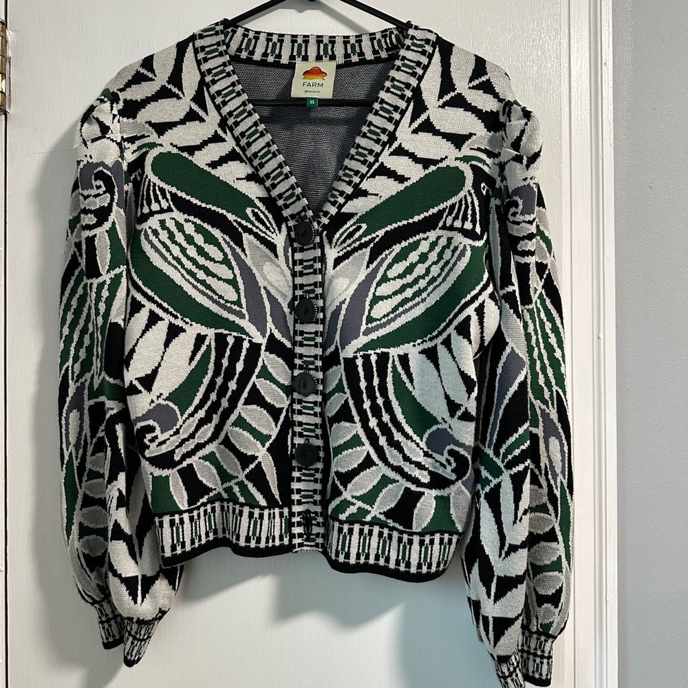 FARM Rio Black Lace Nature Knit Cardigan - Picture 4 of 7
